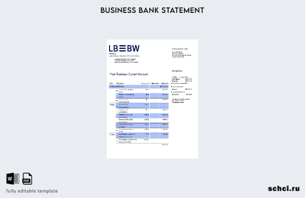 цифровая загрузка Landesbank Baden Württemberg выписка со счета предприятия Шабл